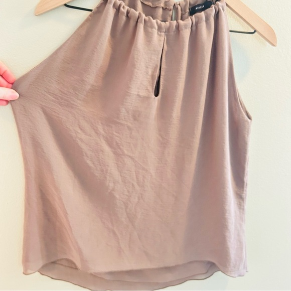 Ariella Sleeveless Blouse Size Small Taupe Brown Tank Halter Keyhole Y2K Neutral - Picture 2 of 8